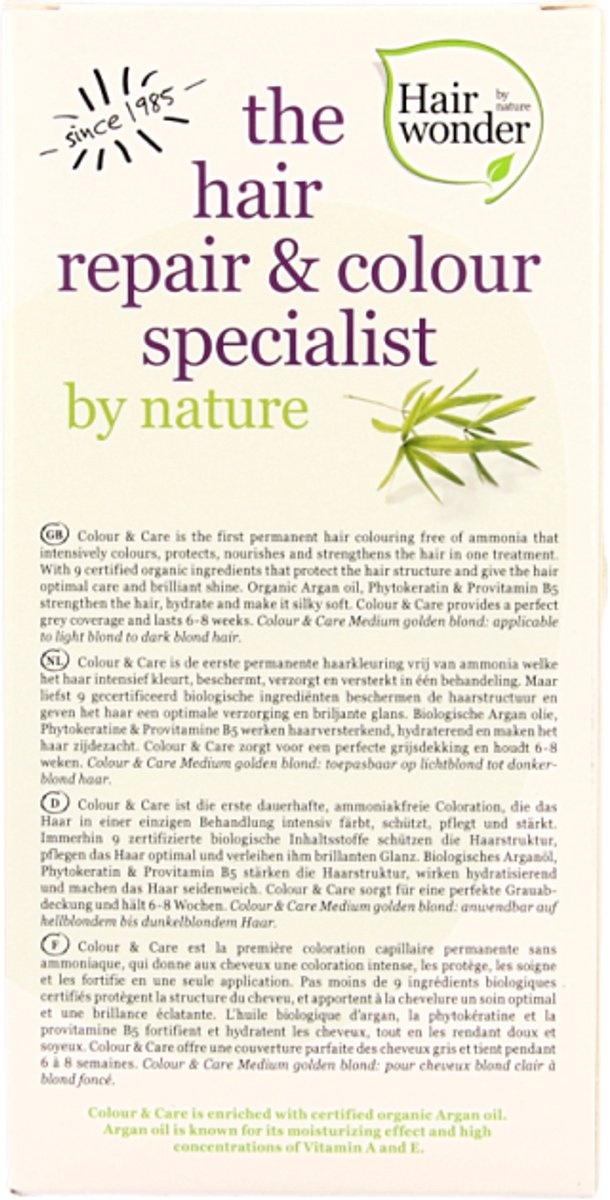 Hairwonder Colour & Care 7.3 - Medium Golden Blond - Haarverf