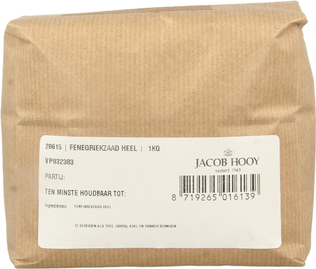 Jacob Hooy Fenegriek Heel 1 kg