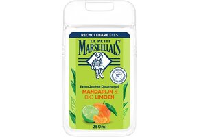 Le Petit Marseillais Gel Douche Extra Doux Mandarine BIO & Citron Vert BIO, pH neutre pour la peau et testé sous contrôle dermatologique, 250 ml