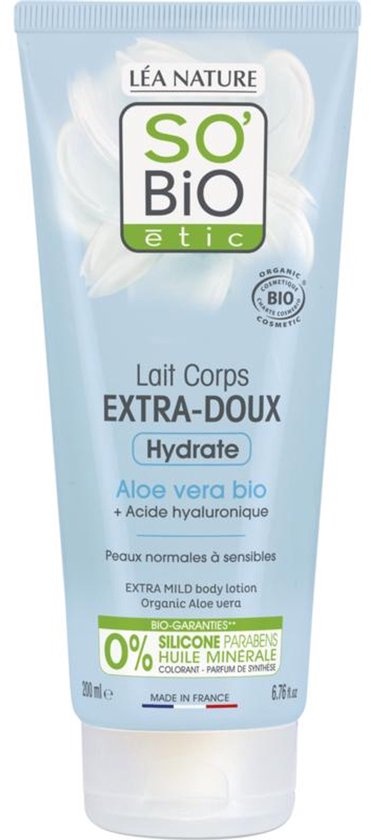 SO’BiO étic Bodylotion extra mild aloe vera 200 Milliliter