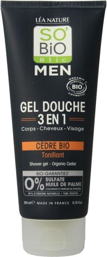 So Bio Etic Showergel for men 3 in 1 cedar 200ml