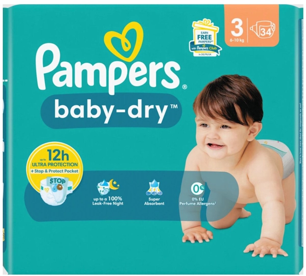 Pampers Baby-Dry Luiers Maat 7 (15+ kg) – 31 stuks  Tot 12 uur bescherming
