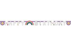 Peppa Pig Feestslinger 'HAPPY BIRTHDAY' - 2.2 m - Paars / Multicolor
