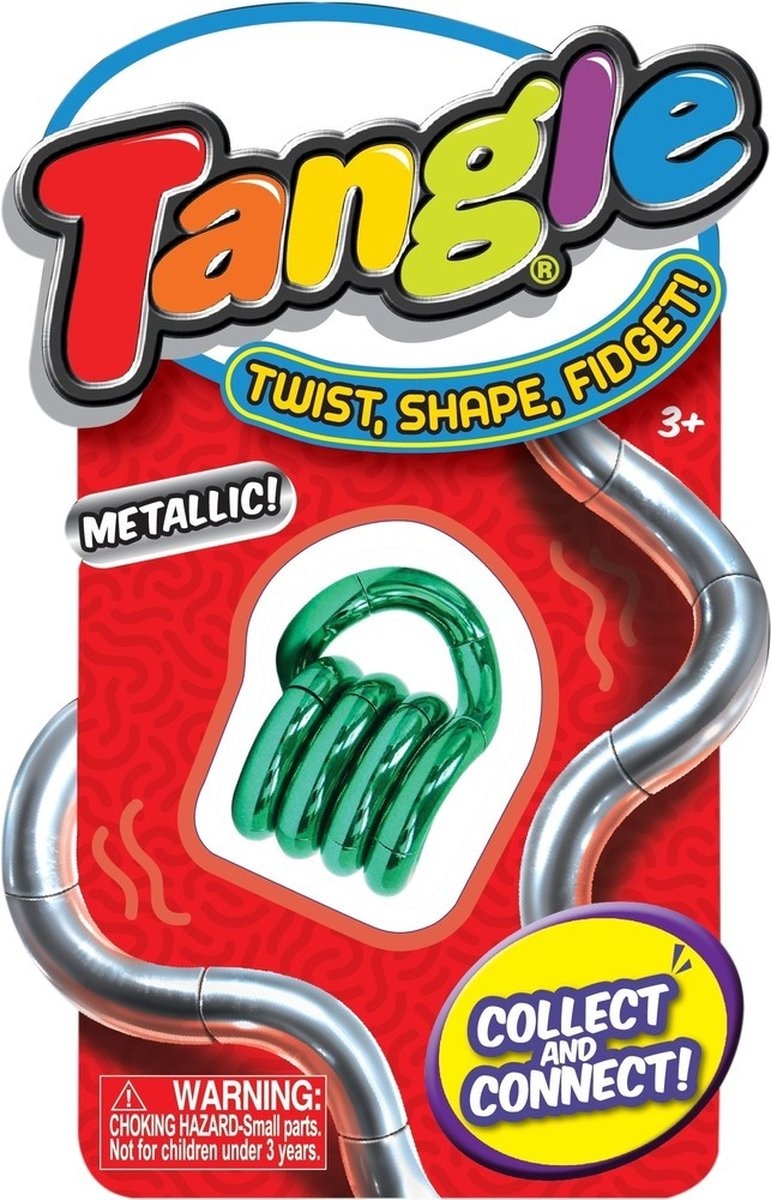 Tangle Jr. Metallic Series - Fidget Toy - Emerald Green - Voor Jongens en Meisjes - Geschikt vanaf 3 Jaar