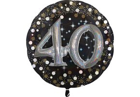 Amscan Folieballon Happy Birthday 40 Jaar 91 Cm Helium Zwart