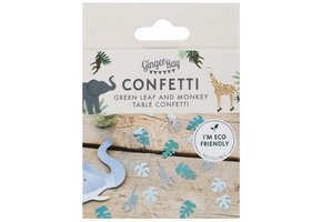 Tafelconfetti tropische bladeren en apen eco papier 13 gram
