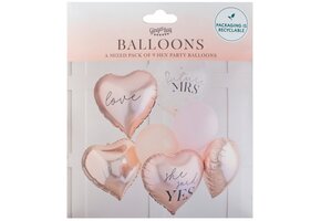 Ginger Ray Hart Ballonnen "She said yes" - 9 stuks