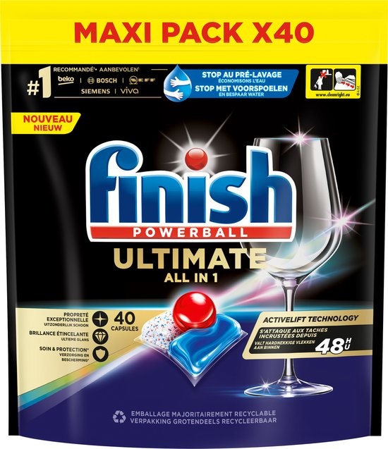 Finish Ultimate Powerball All in 1 vaatwascapsules 40 stuks