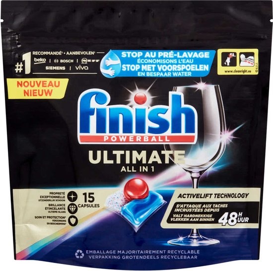 Finish Ultimate Regular 15 vaatwascapsules | All in 1