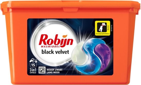 Robijn Wascapsules 3-in-1 Black Velvet 15 Stuks