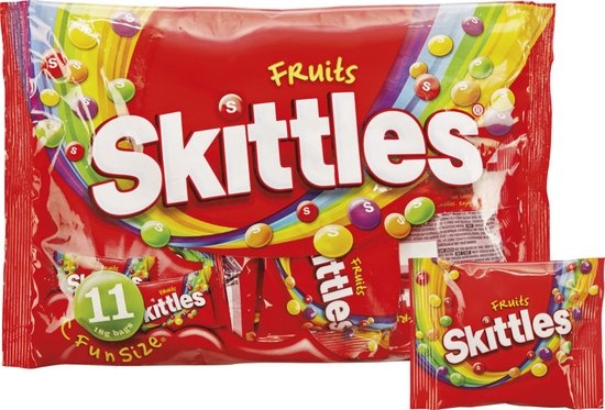 Skittles Fruits uitdeelzak 11 x 18 gram | Fruitsnoepjes