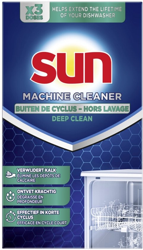 Sun vaatwasmachinereiniger 3 dosissen | 3 x 40 gram