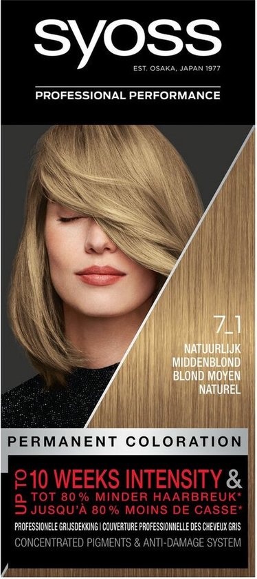 Syoss Haarverf 7-1 Natuurlijk Middenblond | Permanente haarkleuring