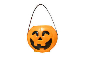 Halloween Pompoen Emmer met licht en geluid Oranje
