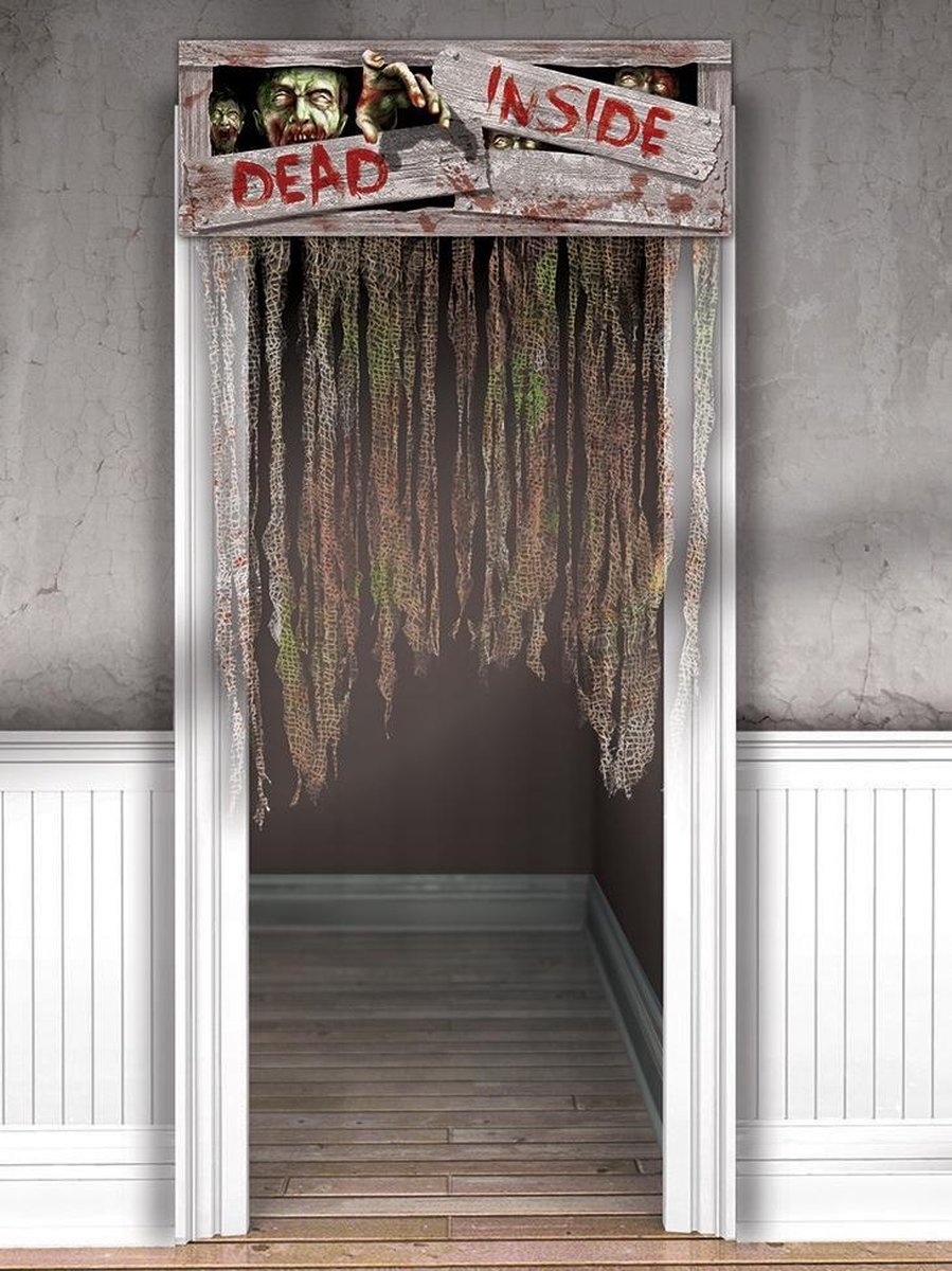 Halloween Deurgordijn stof Dead Inside 137 x 96 cm