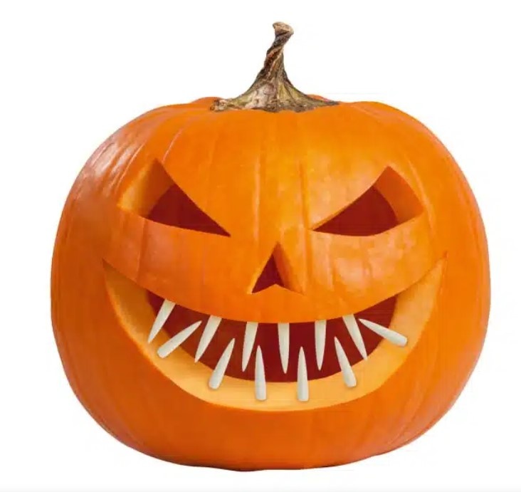 Amscan Halloween – Pompoen decoratie kit tanden – 12 stuks