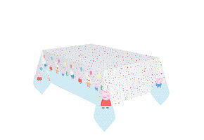 Amscan Tafelkleed Peppa Pig 120 X 180 Cm Pvc Wit/blauw
