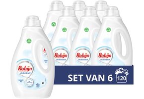 Robijn - Vloeibaar Wasmiddel - Stralend Wit - 6 flessen - 120 wasbeurten - Voordeelverpakking