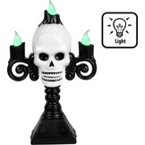 Halloween LED Decoratie Kandelaar skull - Wit