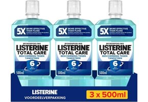 Listerine Mondwater Total Care - mondspoeling - bescherming tegen tandsteen - 3 x 500 ml