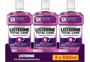 Listerine Mondwater Total Care Tandbescherming - mondspoeling - complete bescherming voor sterke tanden - 3 x 500 ml
