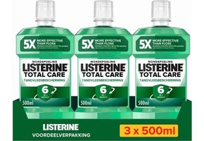 Listerine Mondwater Total Care Tandvleesbescherming - mondspoeling - complete bescherming en gezond tandvlees - 3 x 500 ml