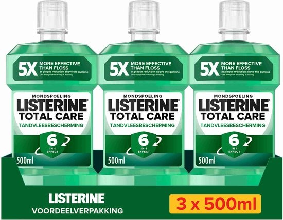 Listerine Mondwater Total Care Tandvleesbescherming - mondspoeling - complete bescherming en gezond tandvlees - 3 x 500 ml