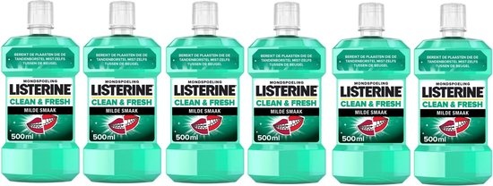 Listerine Clean & Fresh Mondwater - 6x500ml - Voordeelverpakking
