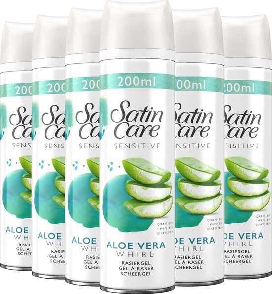 Gillette Satin Care - Scheergel - Sensitive - Met Aloe Vera - 200ml x 6