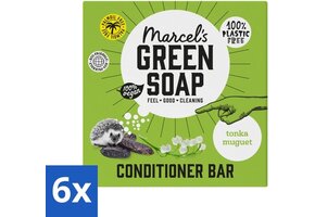 Marcel's Green Soap - Conditioner Bar - Tonka & Muguet - Krachtige werking - 60 gr - Voordeelverpakking - 6 stuks