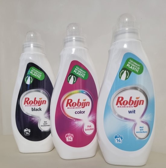 Robijn Vloeibaar Wasmiddel - Black - Color - Wit - 3 x 14 wasbeurten - 3 x 700ml