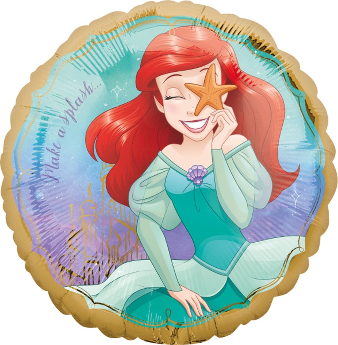 Amscan - Disney Princess - Ariël de kleine zeemeermin - Folie ballon - Helium ballon - 43 Cm - Leeg