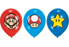 Amscan - Super Mario - Ballonnen (6 stuks, 27,5 cm)