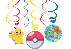 Amscan Pokémon Swirl Deco - 6x Hangdecoratie/rotorspiralen in Pokemon thema - Thema feest decoratie