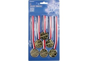 Amscan Medaille Goud 3,8 Cm 6 Stuks