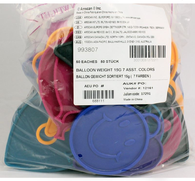 Amscan Ballon gewicht assortiment van 50 stuks á 15g