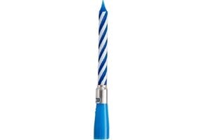 Riethmüller Verjaardagskaars Met Muziek 12 Cm Wax Blauw/wit