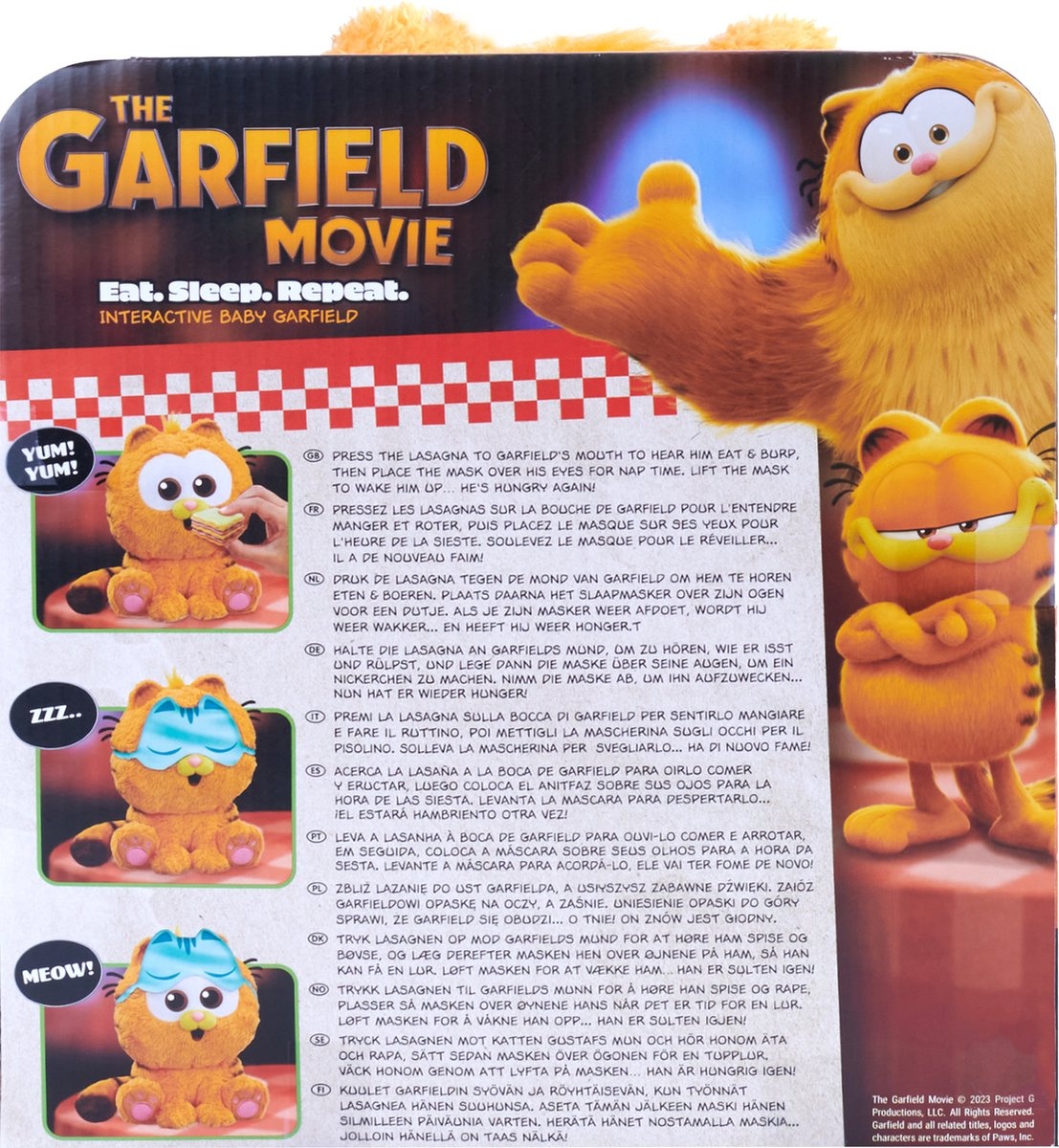 Animagic Garfield - Baby Garfield Feature Pluche - Interactieve Knuffel - 27 centimeter - Inclusief geluiden