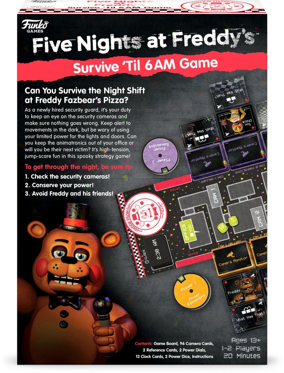 Funko Games Five Nights at Freddy's - Survive 'Til 6AM Game - Bordspel - Coöperatief spel