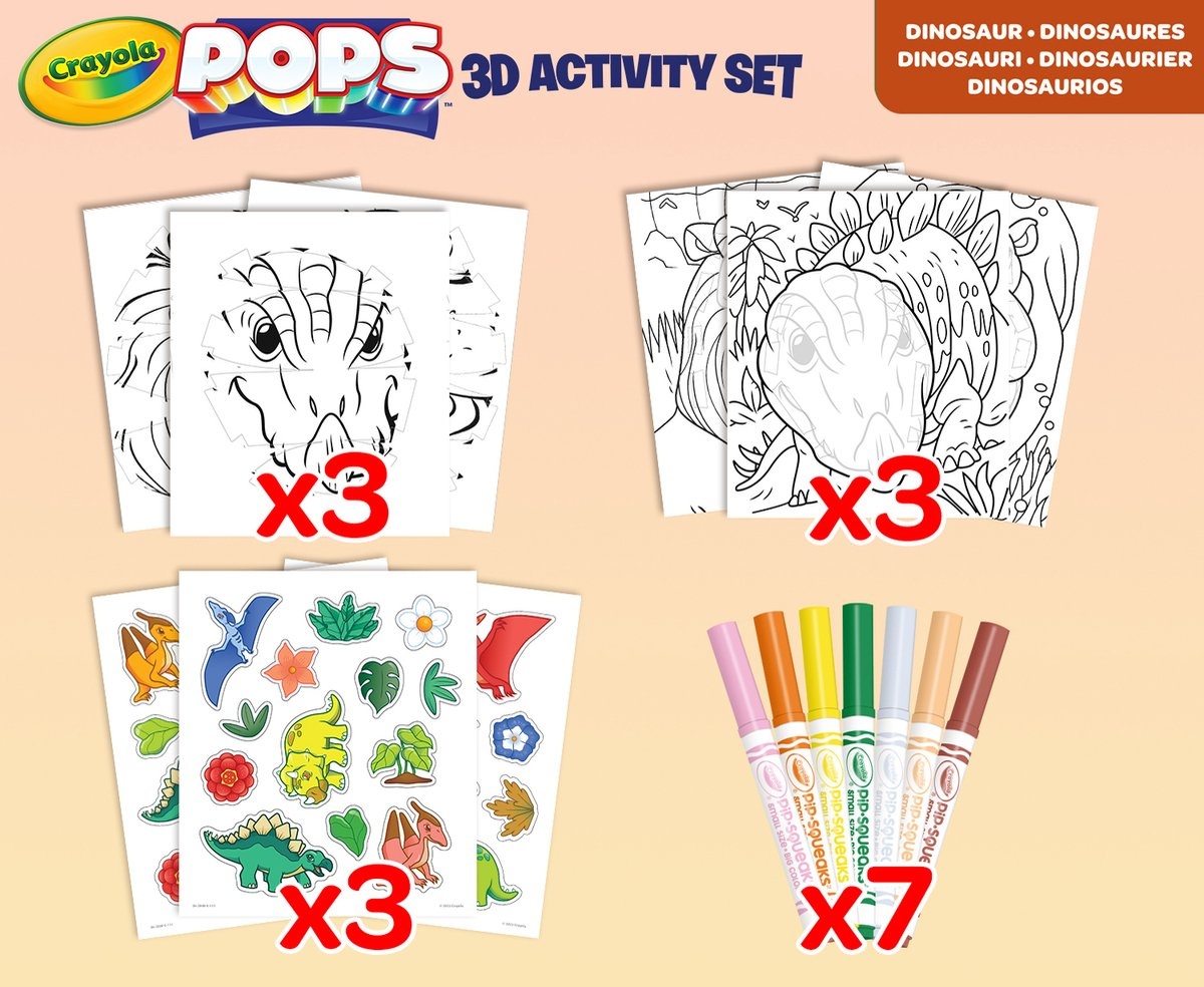 Crayola - POPS - Hobbypakket - 3D-Activiteiten Voor Kinderen - Dinosaurus Thema