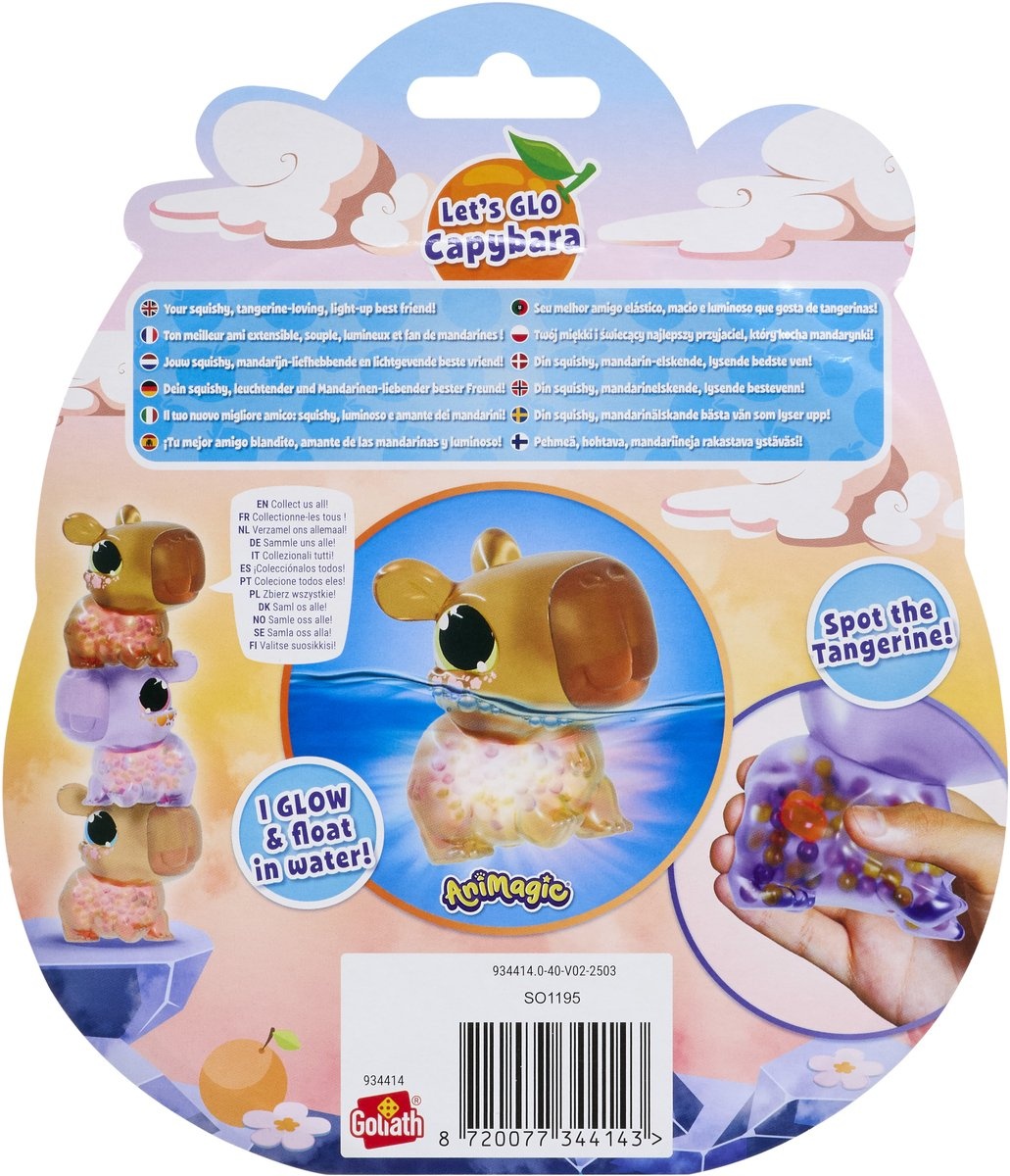 Animagic Let's Glo Capybara Purple - Speelfiguur - Lichtgevende Capybara