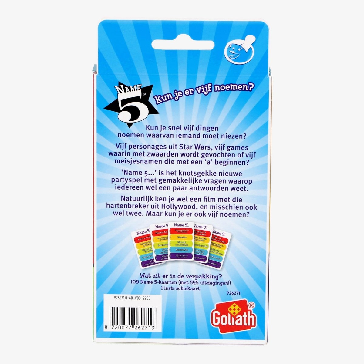 Goliath Name 5 Card Game - Kaartspel - Trivia - Kun je er vijf noemen?
