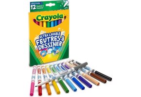 Crayola Ultra-clean Washable Markers - 12 stuks Color max met fijne punt