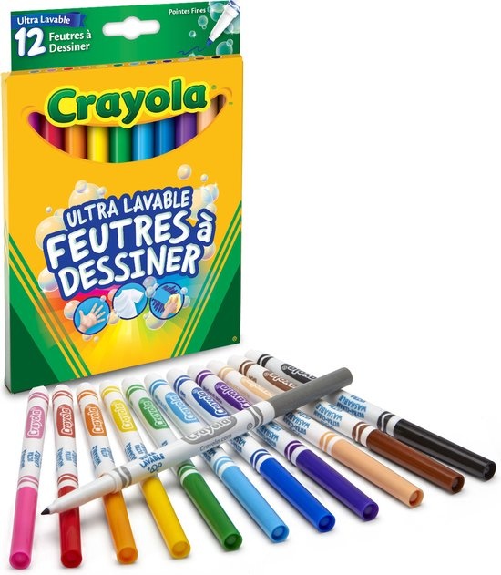 Crayola Ultra-clean Washable Markers - 12 stuks Color max met fijne punt