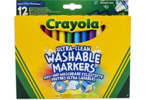 Crayola 12 Vilstiften Kegelpunt Ultra-Clean