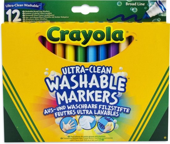 Crayola 12 Vilstiften Kegelpunt Ultra-Clean