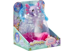 Animagic Let's Glo Axolotl Aquarium - Speelfiguur - Lichtgevende Axolotl - Met eigen aquarium