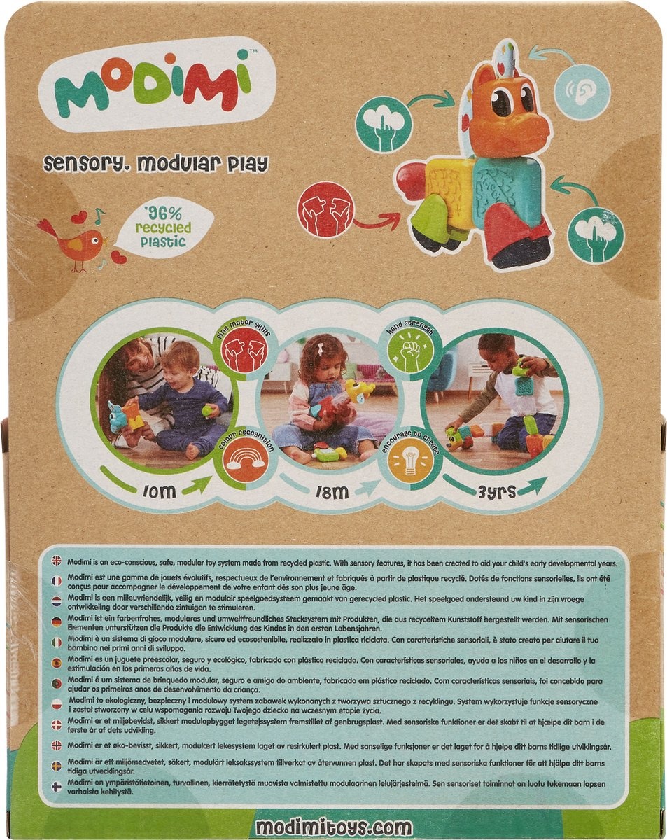 Modimi Paard - Speelfiguur - Educatief Baby Speelgoed Voor Kinderen Vanaf 3 Maanden