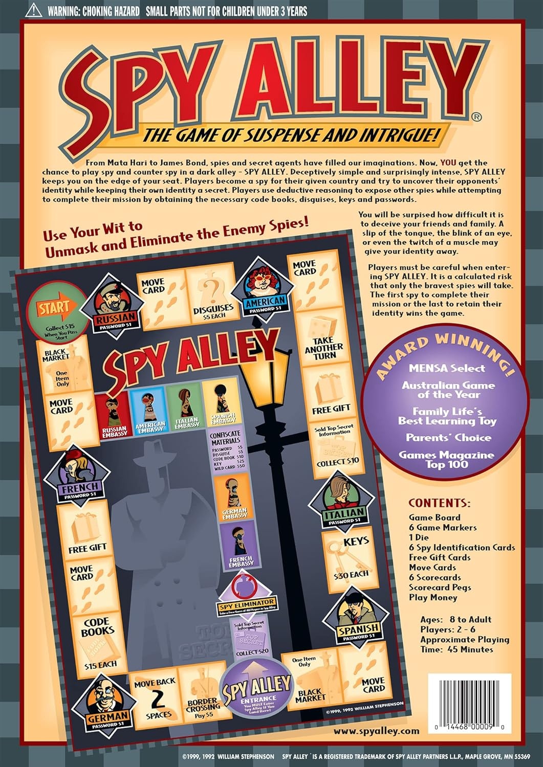 Spy Alley - Mensa Award-Winning Strategy Game