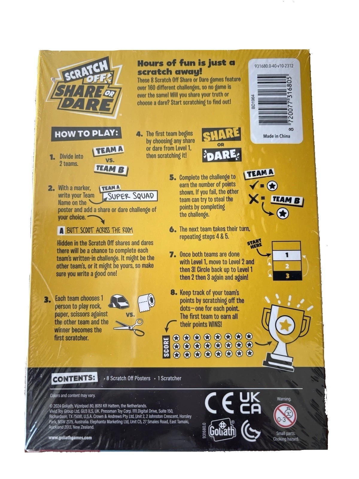 Goliath Scratch Off Share or Dare Game 160+ Challenges